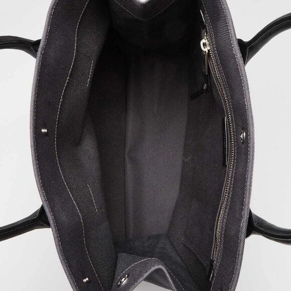 Yves Saint Laurent Grey Canvas Rive Gauche North/South Tote Bag - Picture 7 of 9